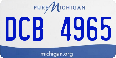 MI license plate DCB4965