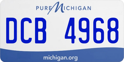 MI license plate DCB4968