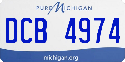 MI license plate DCB4974