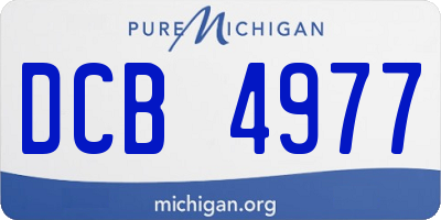 MI license plate DCB4977