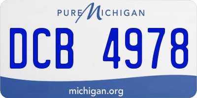 MI license plate DCB4978