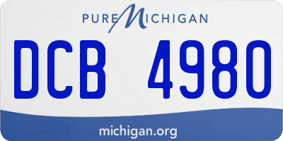 MI license plate DCB4980