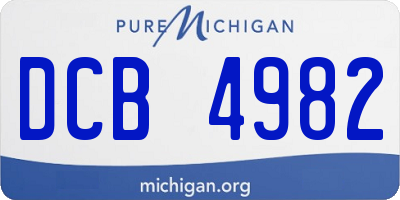 MI license plate DCB4982