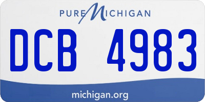 MI license plate DCB4983
