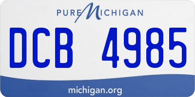 MI license plate DCB4985