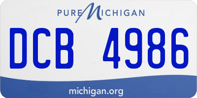 MI license plate DCB4986