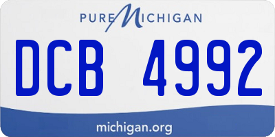 MI license plate DCB4992