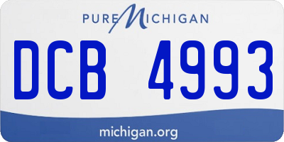 MI license plate DCB4993