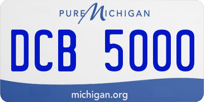MI license plate DCB5000