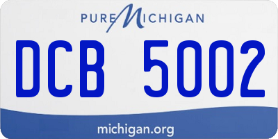 MI license plate DCB5002
