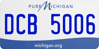MI license plate DCB5006