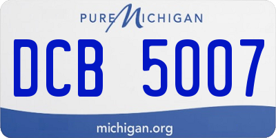 MI license plate DCB5007