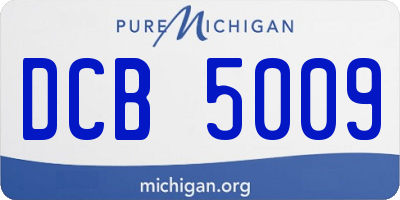 MI license plate DCB5009