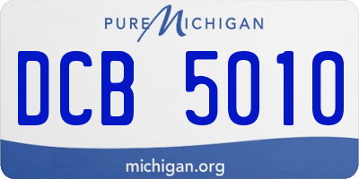 MI license plate DCB5010
