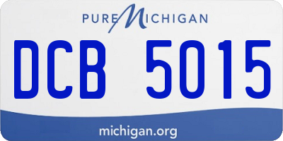 MI license plate DCB5015