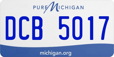 MI license plate DCB5017