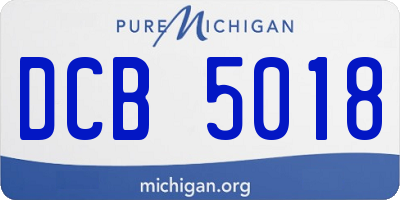 MI license plate DCB5018