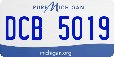 MI license plate DCB5019