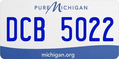 MI license plate DCB5022