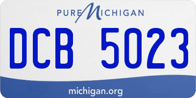 MI license plate DCB5023