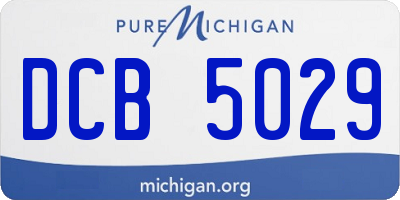 MI license plate DCB5029