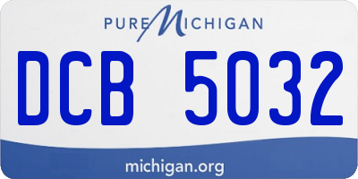 MI license plate DCB5032