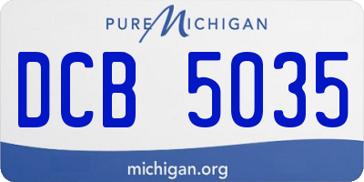 MI license plate DCB5035