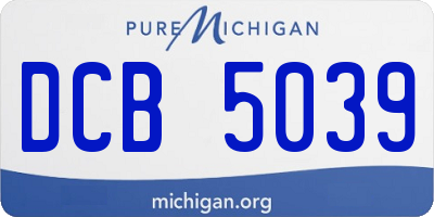 MI license plate DCB5039