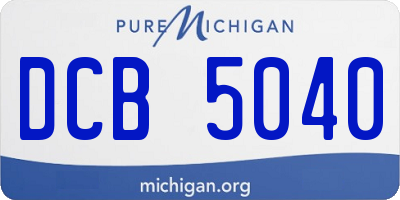 MI license plate DCB5040