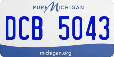 MI license plate DCB5043