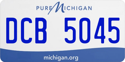 MI license plate DCB5045
