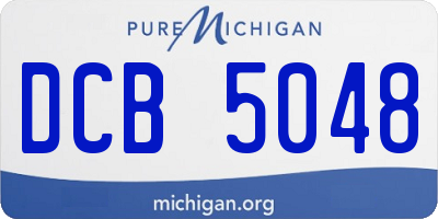 MI license plate DCB5048
