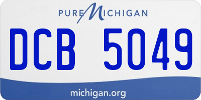 MI license plate DCB5049