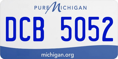 MI license plate DCB5052