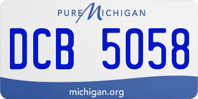 MI license plate DCB5058