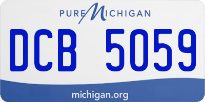 MI license plate DCB5059