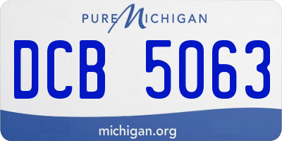 MI license plate DCB5063