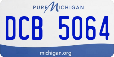 MI license plate DCB5064