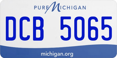 MI license plate DCB5065