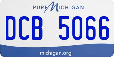 MI license plate DCB5066