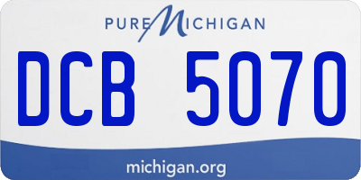 MI license plate DCB5070