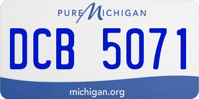 MI license plate DCB5071