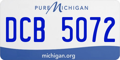 MI license plate DCB5072