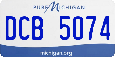 MI license plate DCB5074