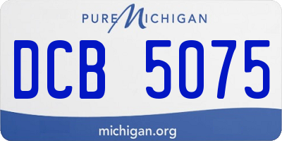 MI license plate DCB5075