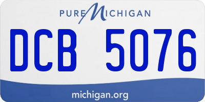 MI license plate DCB5076