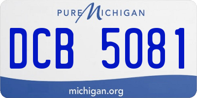 MI license plate DCB5081