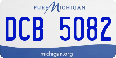 MI license plate DCB5082