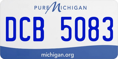 MI license plate DCB5083