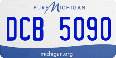MI license plate DCB5090